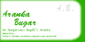 aranka bugar business card